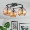 Koyoto ceiling light, globe light 37 cm Amber, 3-light sources