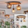 Ripoll ceiling light, globe light Ecru, black, 3-light sources