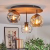 Ripoll ceiling light, globe light Ecru, black, 3-light sources