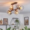 Koyoto ceiling light, globe light Amber, clear, Smoke-coloured, 6-light sources