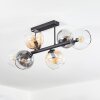 Koyoto ceiling light, globe light Amber, clear, Smoke-coloured, 6-light sources