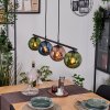 Gastor hanging light, globe light, pendant light blue, green, coppery, 4-light sources
