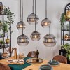 Koyoto hanging light, globe light, pendant light clear, Smoke-coloured, 6-light sources