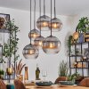 Koyoto hanging light, globe light, pendant light clear, Smoke-coloured, 6-light sources