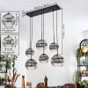 Koyoto hanging light, globe light, pendant light clear, Smoke-coloured, 6-light sources