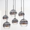 Koyoto hanging light, globe light, pendant light clear, Smoke-coloured, 6-light sources
