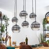Koyoto hanging light, globe light, pendant light clear, Smoke-coloured, 6-light sources