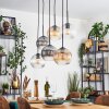 Koyoto hanging light, globe light, pendant light Amber, clear, Smoke-coloured, 6-light sources