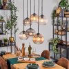 Koyoto hanging light, globe light, pendant light Amber, clear, Smoke-coloured, 6-light sources
