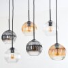 Koyoto hanging light, globe light, pendant light Amber, clear, Smoke-coloured, 6-light sources