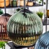 Koyoto hanging light, globe light, pendant light blue, green, coppery, 6-light sources