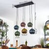 Koyoto hanging light, globe light, pendant light blue, gold, green, coppery, 6-light sources