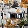 Gastor hanging light, globe light, pendant light Amber, chrome, clear, Smoke-coloured, 8-light sources