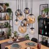 Gastor hanging light, globe light, pendant light Amber, clear, Smoke-coloured, 8-light sources