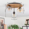 Ripoll ceiling light, globe light Ecru, black, 3-light sources
