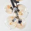 Koyoto ceiling light, globe light Amber, clear, 6-light sources