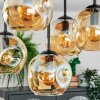 Ripoll ceiling light, globe light Amber, 5-light sources