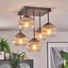 Koyoto ceiling light, globe light 37 cm clear, Smoke-coloured, 5-light sources