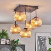 Koyoto ceiling light, globe light 37 cm Amber, 5-light sources