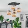 Koyoto ceiling light, globe light 37 cm Amber, 5-light sources