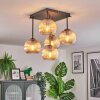 Koyoto ceiling light, globe light 37 cm Amber, 5-light sources