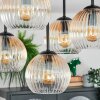 Koyoto ceiling light, globe light 37 cm Amber, clear, 5-light sources