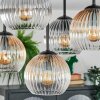 Koyoto ceiling light, globe light 37 cm Amber, clear, Smoke-coloured, 5-light sources