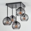 Koyoto ceiling light, globe light 37 cm Smoke-coloured, 5-light sources