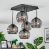 Koyoto ceiling light, globe light 37 cm Smoke-coloured, 5-light sources