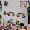 Koyoto hanging light, globe light, pendant light blue, chrome, gold, green, coppery, Smoke-coloured, 5-light sources