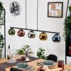 Koyoto hanging light, globe light, pendant light blue, chrome, gold, green, coppery, Smoke-coloured, 5-light sources
