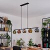 Koyoto hanging light, globe light, pendant light blue, chrome, gold, green, coppery, Smoke-coloured, 5-light sources
