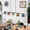 Koyoto hanging light, globe light, pendant light blue, chrome, gold, green, clear, coppery, Smoke-coloured, 5-light sources
