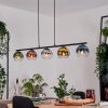 Koyoto hanging light, globe light, pendant light blue, chrome, gold, green, clear, coppery, Smoke-coloured, 5-light sources