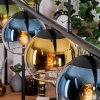 Koyoto hanging light, globe light, pendant light blue, gold, green, clear, 5-light sources