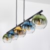 Koyoto hanging light, globe light, pendant light blue, gold, green, clear, 5-light sources