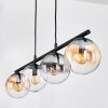 Gastor hanging light, globe light, pendant light Amber, clear, Smoke-coloured, 4-light sources