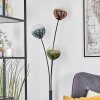 Gastor globe light, floor lamp blue, green, clear, coppery, 3-light sources