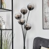 Koyoto globe light, floor lamp clear, Smoke-coloured, 5-light sources