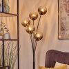 Koyoto globe light, floor lamp clear, Smoke-coloured, 5-light sources