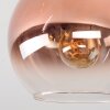 Koyoto ceiling light, globe light 40 cm brown, Wood like finish, black, 3-light sources