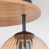Koyoto ceiling light, globe light brown, Wood like finish, black, 3-light sources