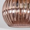 Koyoto ceiling light, globe light 40 cm brown, Wood like finish, black, 3-light sources