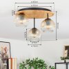 Ripoll ceiling light, globe light Ecru, black, 3-light sources
