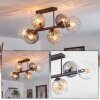 Koyoto ceiling light, globe light Amber, clear, Smoke-coloured, 6-light sources