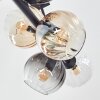 Koyoto ceiling light, globe light Amber, clear, Smoke-coloured, 6-light sources