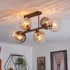 Koyoto ceiling light, globe light Amber, clear, Smoke-coloured, 6-light sources