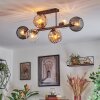 Koyoto ceiling light, globe light Amber, clear, Smoke-coloured, 6-light sources