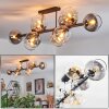 Koyoto ceiling light, globe light Amber, clear, Smoke-coloured, 10-light sources