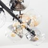 Koyoto ceiling light, globe light Amber, clear, Smoke-coloured, 10-light sources